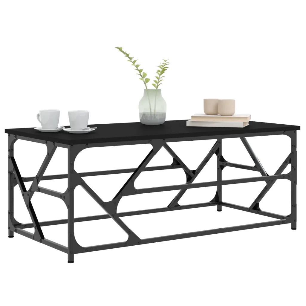 Tavolino Salotto Nero 100x50x40cm Legno Multistrato 834125