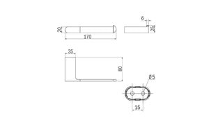 Portarotolo sinistro serie Mito - Inda Finitura:: Nickel Spazzolato