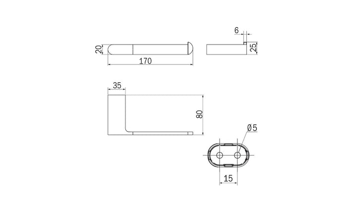 Portarotolo sinistro serie Mito - Inda Finitura:: Nickel Spazzolato