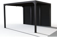 Pergola bioclimatica Foresta gazebo in alluminio, apertura manuale, 360x300 con veneziane su lato da 360