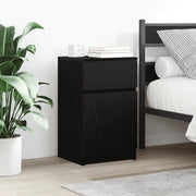 vidaXL Comodino Nero 39x35x65 cm in Legno Multistrato