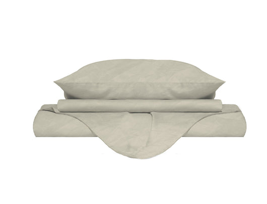 Copripiumino Matrimoniale con Sacco e Federe Linea Water Washed Crema