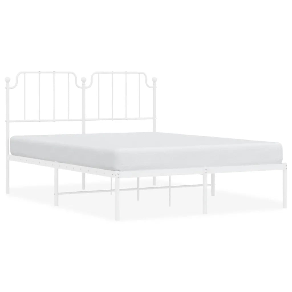 Giroletto con Testiera Metallo Bianco 150x200 cm 373938