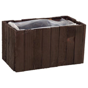 Cesto quadrato in legno marrone 18,5x10,5x10h