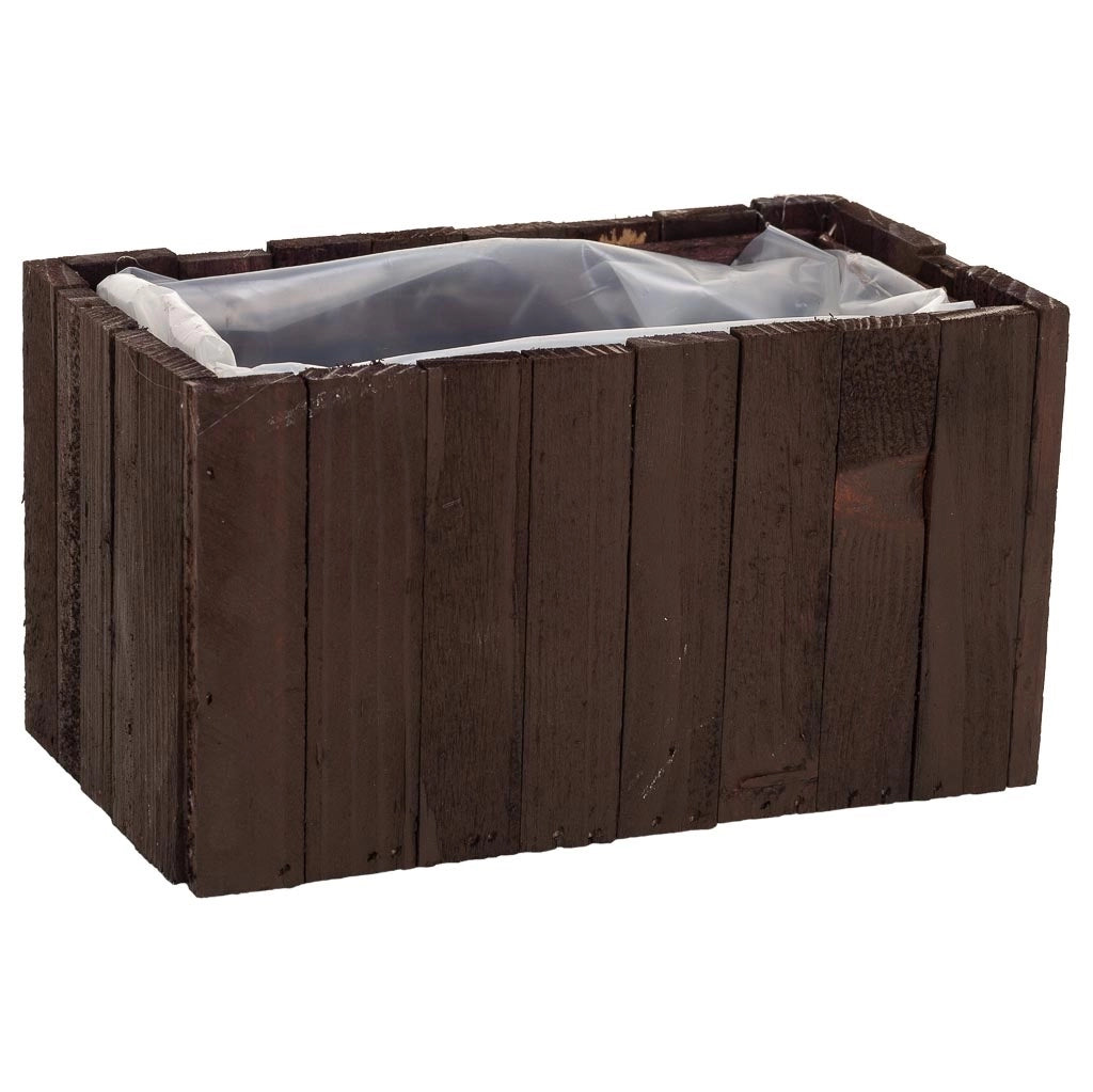 Cesto quadrato in legno marrone 18,5x10,5x10h