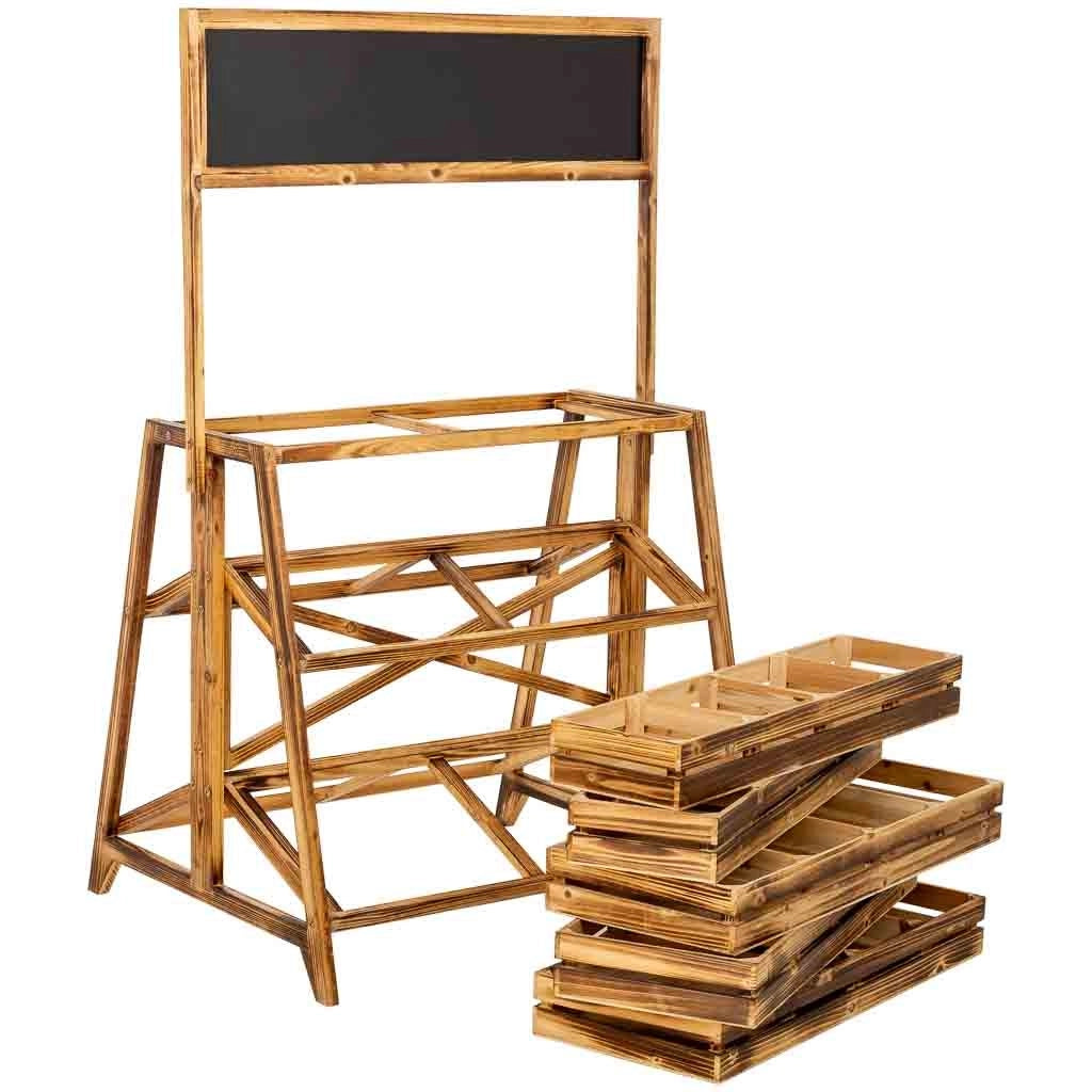 Carrello scaffale legno marrone 77x68x130h cm