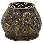 Portacandele in metallo dorato 14x14x10,5h