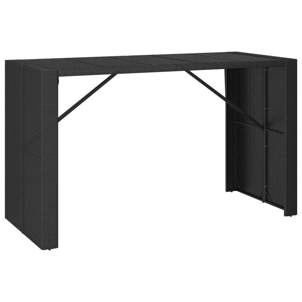 Set Bar da Giardino 9 pz con Cuscini in Polyrattan Nero 3187623