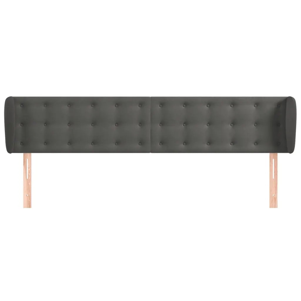 Testiera | Testata ad Orecchio Grigio Scuro 183x23x78/88 cm in Velluto