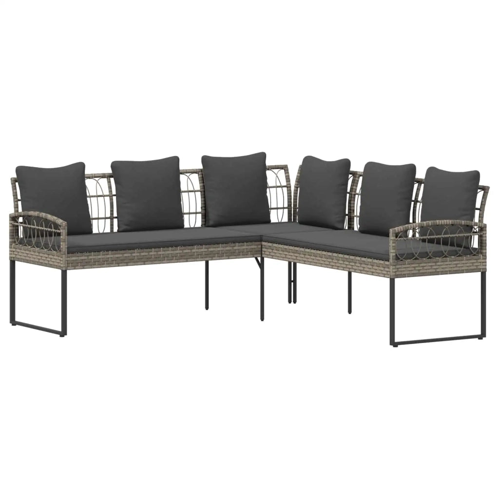 Set di Divano da Giardino con cuscino 2 pcs Grigio