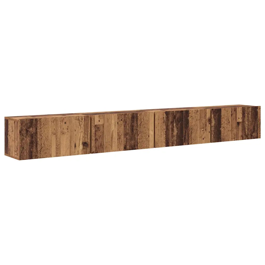 Set mobile TV 4 pz-Set di 4 Credenza per TV Legno vecchio 60 x 30 x 30 cm