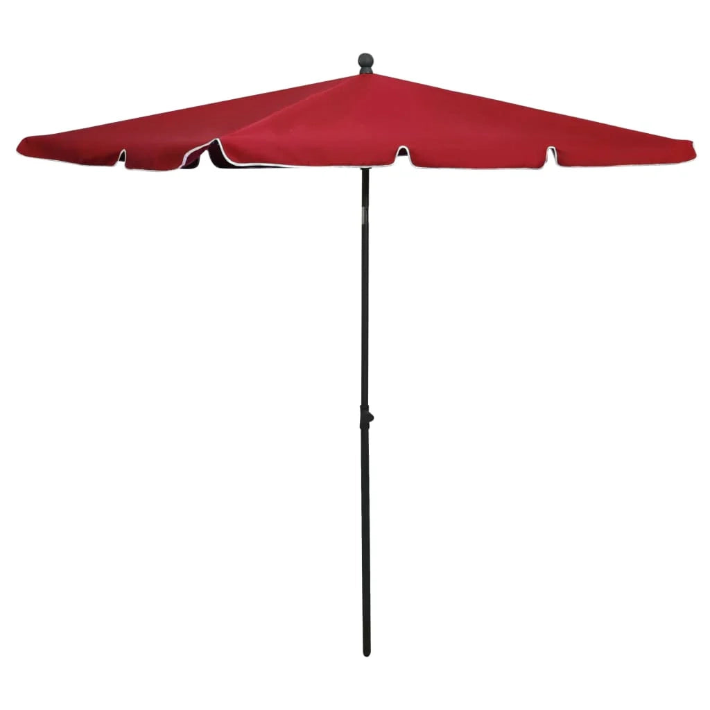 Ombrellone da giardino con palo 210 x 140 cm rosso bordeaux 02_0008327