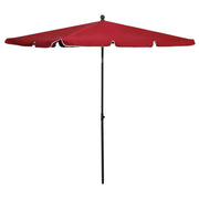 Ombrellone da giardino con palo 210 x 140 cm rosso bordeaux 02_0008327
