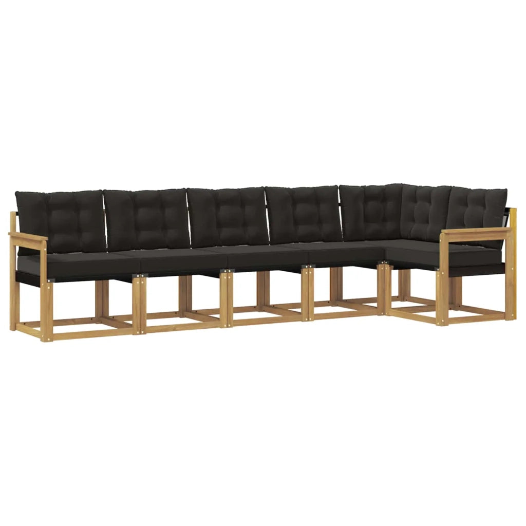 Set di divani da esterno 6 pz Bianco e Nero 3389518