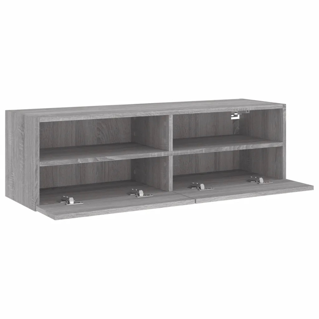 Mobile TV a Parete Grigio Sonoma 100x30x30 cm Legno Multistrato 836892