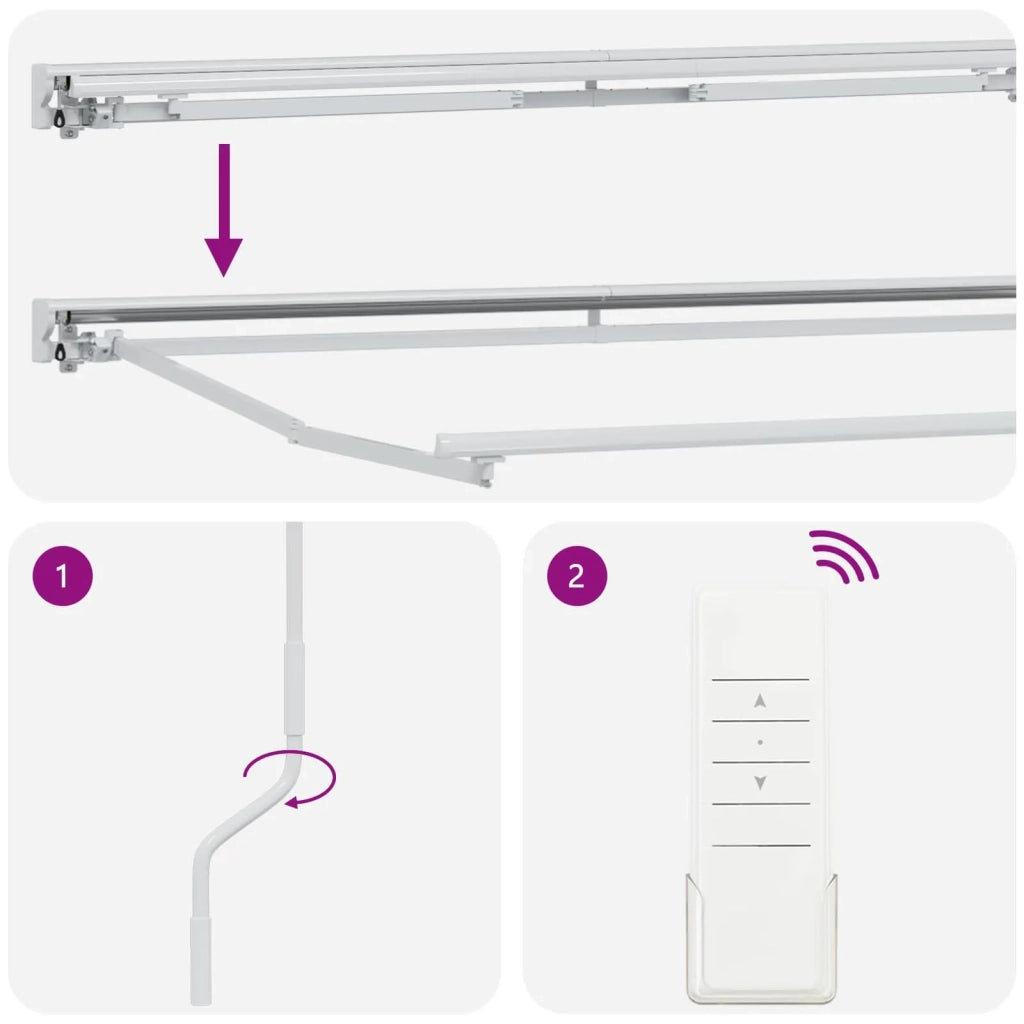 Tettuccio Elettrico Retrattile Grigio chiaro e bianco 3426303