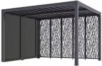 Pergola bioclimatica Foresta gazebo in alluminio, apertura manuale, 360x300 con veneziane e pannelli