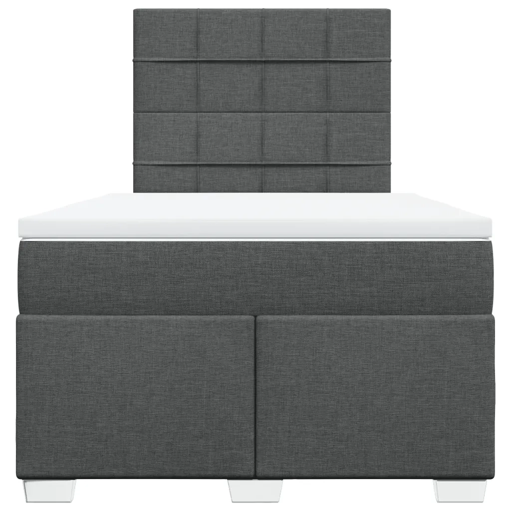 Giroletto a Molle con Materasso Grigio Scuro 120x200 cm Tessuto 3290456