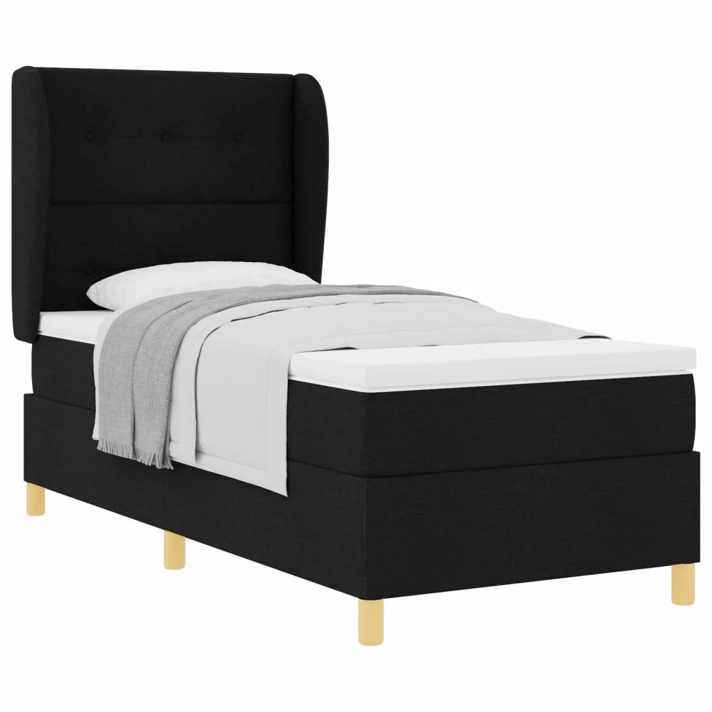 Letto a molle con materasso Nero 200 x 100 cm Tessuto 3340741
