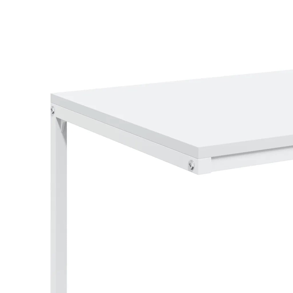 Tavolino con Ruote Bianco 55x35x70 cm in Legno Multistrato 343103
