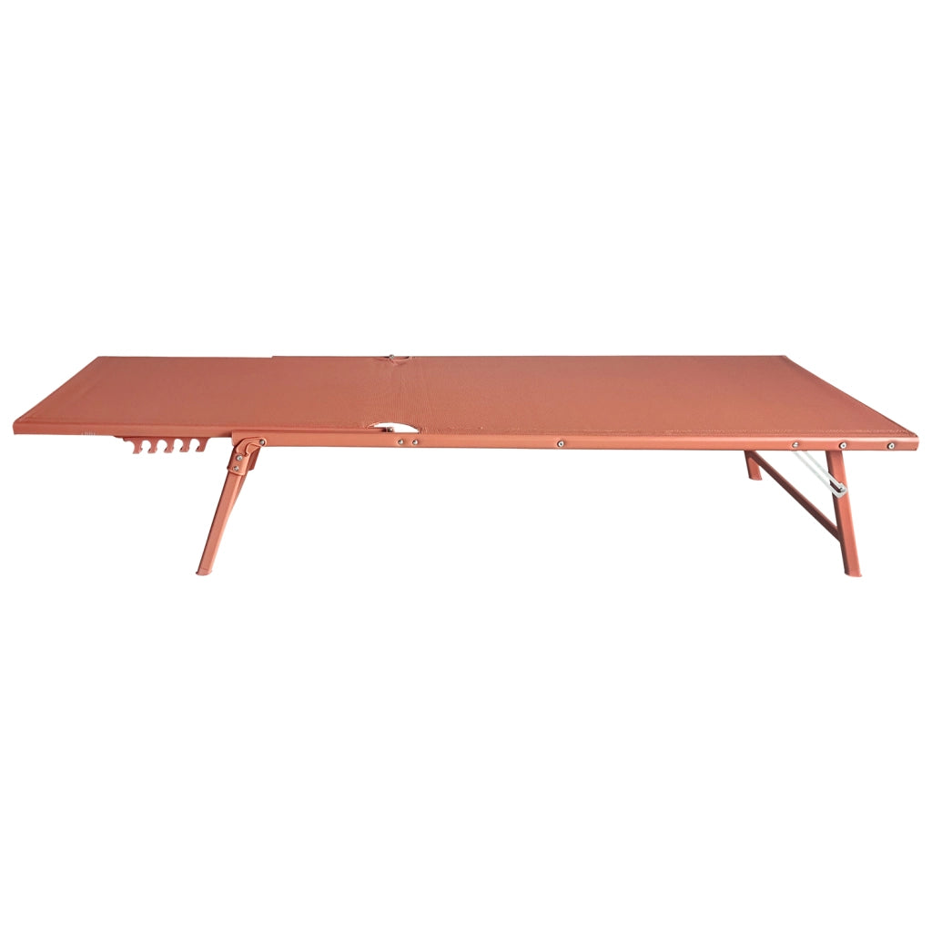 Set di 2 lettini pieghevoli SICILIA in textilene terracotta - struttura in terracotta