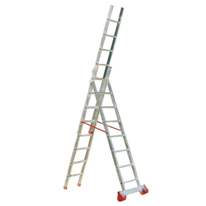 Scala a 3 Elementi in Alluminio Stella Forbice Appoggio Zoppa Formato: 8+8 gradini