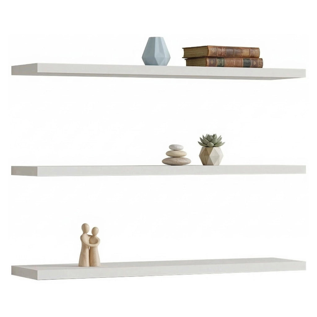 Meina, Mensola 3 Ripiani, 60x15x2h cm Bianco