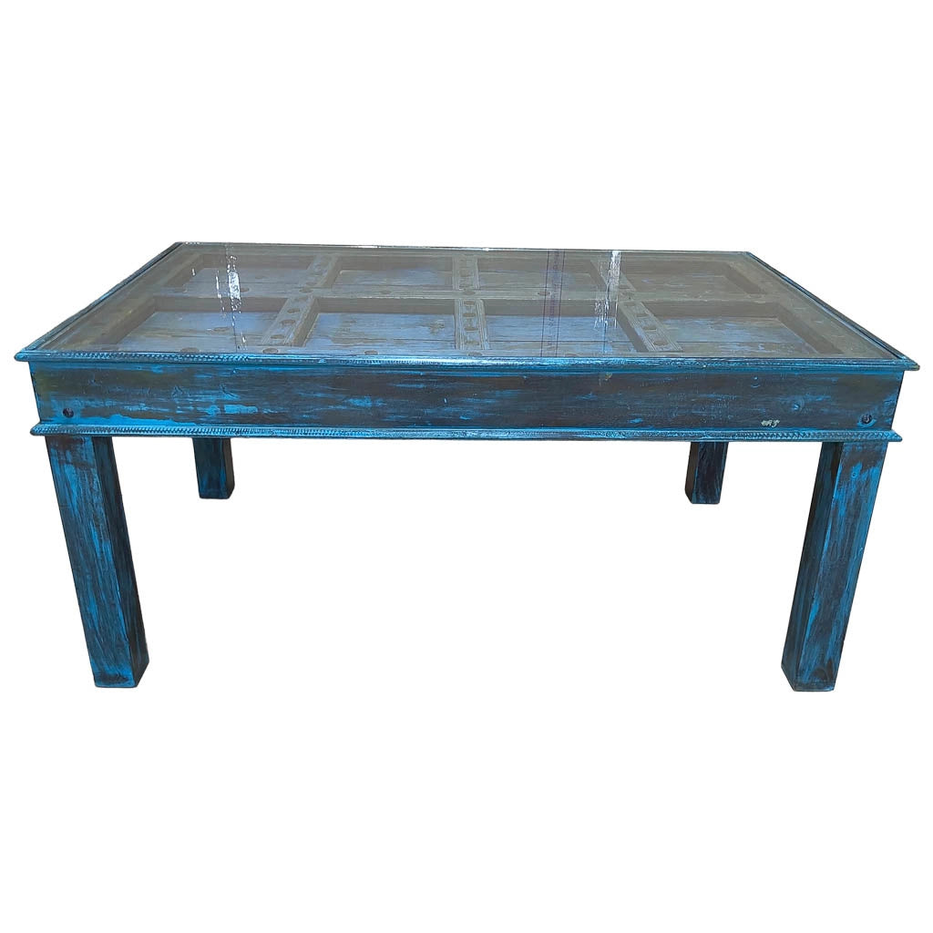 Tavolo in legno fatto a mano 164x101x76h cm
