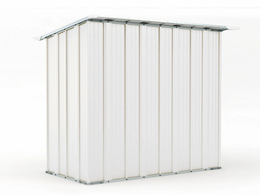 Casetta Box da Giardino in Lamiera di Acciaio Porta Utensili 174x100x174 cm Enaudi Bianca