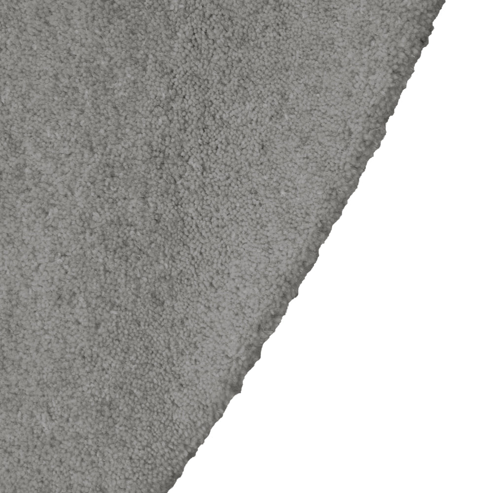Tappeto in lana grigio scuro 140 cm tuftato a mano rotondo design decorativo