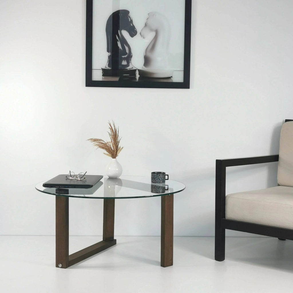 Ragia, Tavolino da Salotto Portariviste, 80x80x41h cm Marrone Noce
