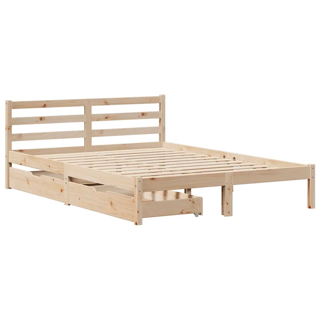Letto senza Materasso 120x200 cm in Legno Massello di Pino