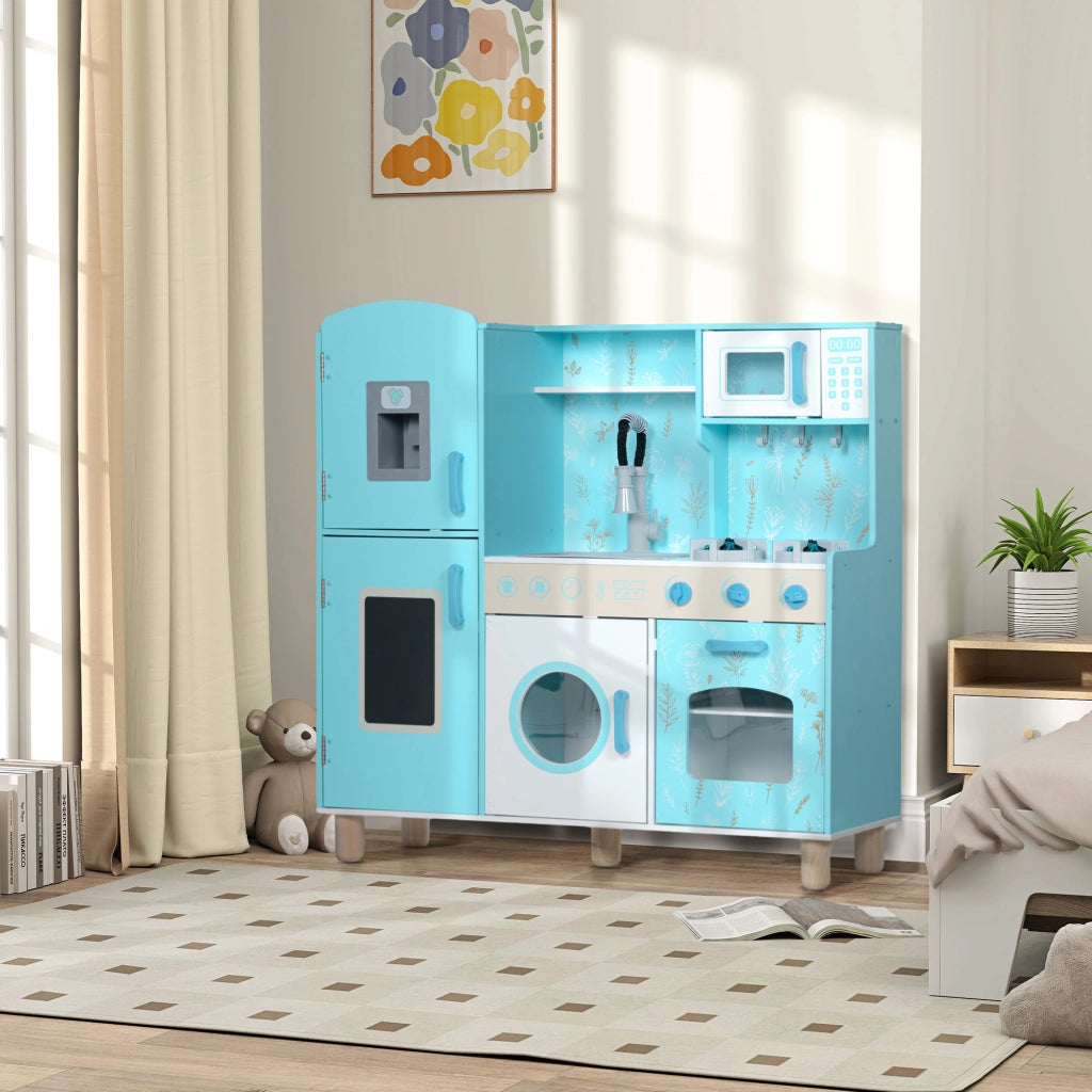 Cucina Giocattolo in Legno per Bambini con Accessori ¨C Zephmum ¨C Blu