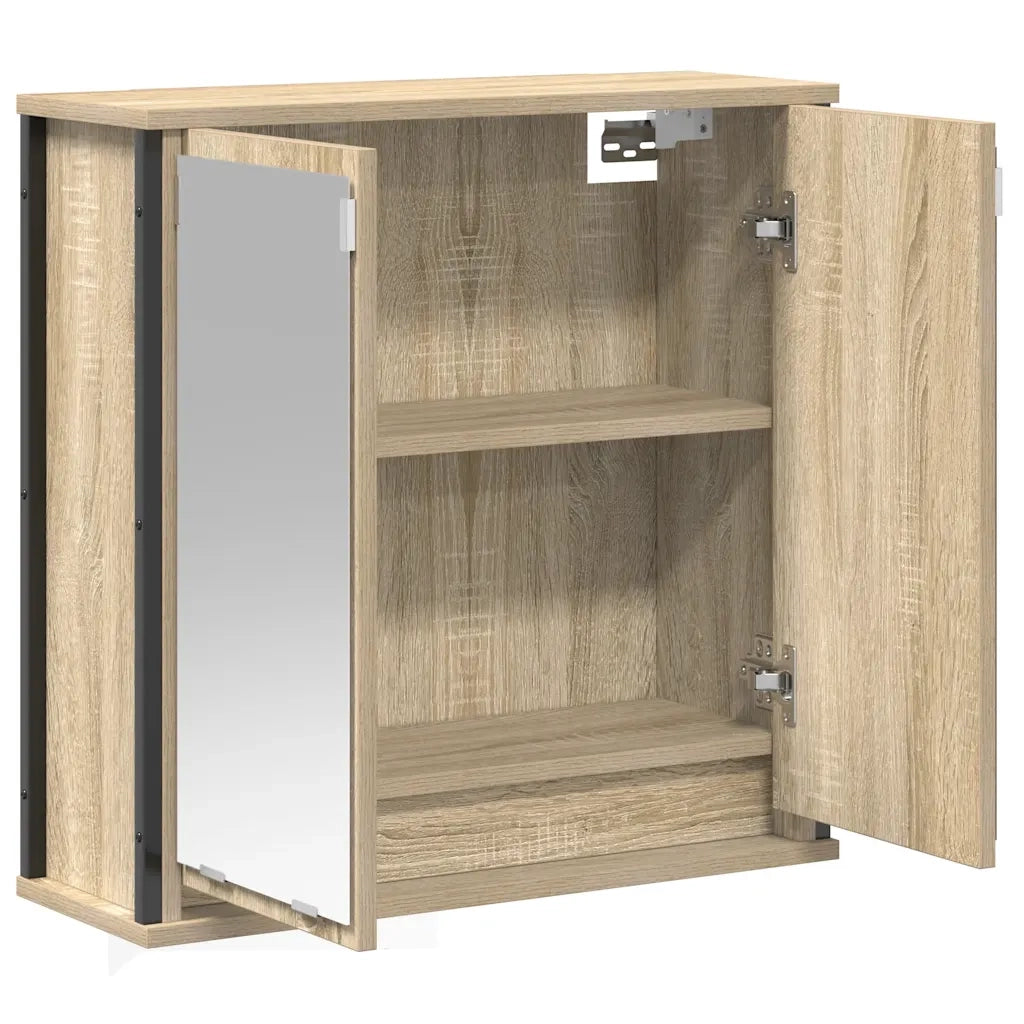 Pensile da Bagno con Specchio Rovere Sonoma 60x21x60 cm 861898