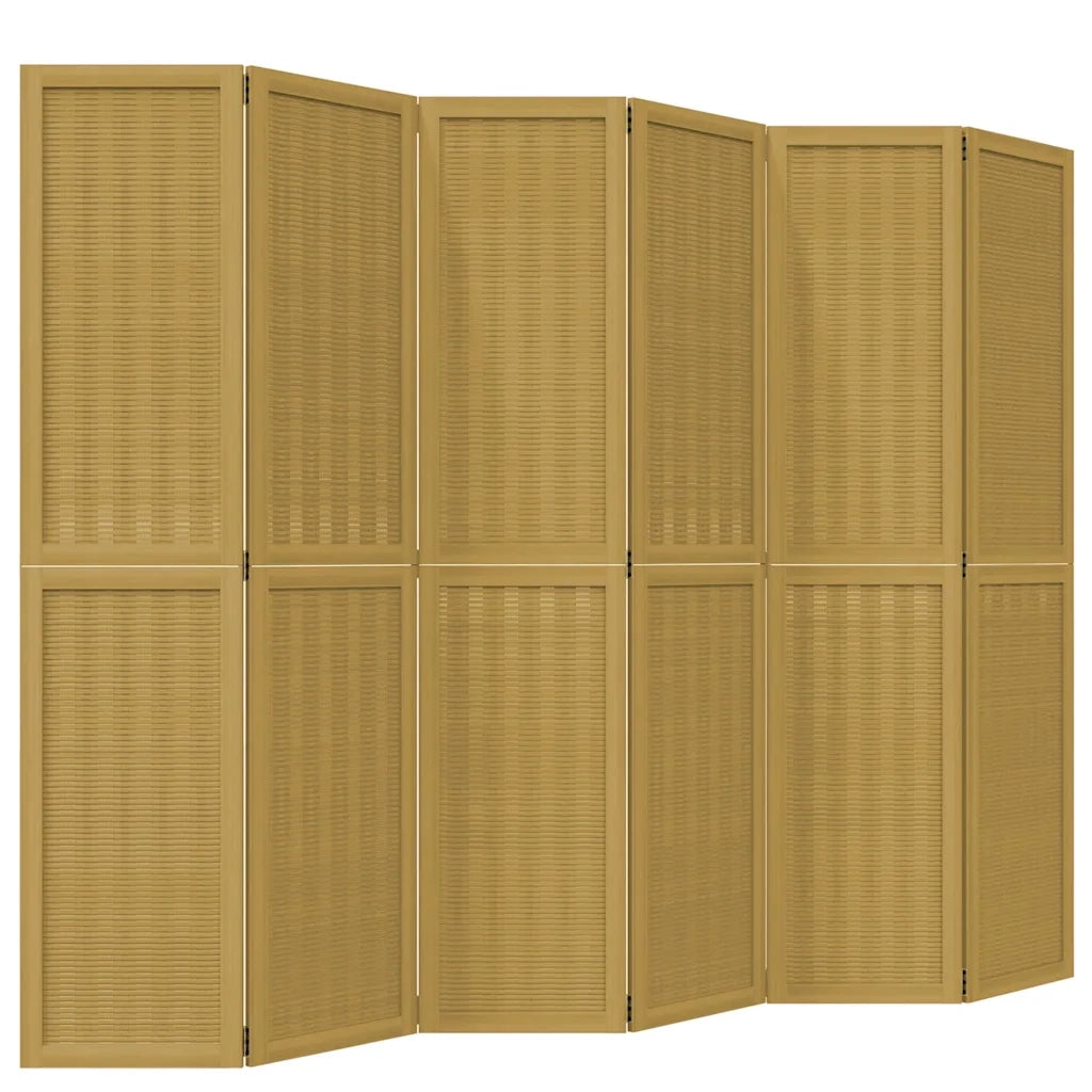 Divisorio Ambienti 6 Pannelli Marrone Legno Massello Paulowniacod mxl 92056