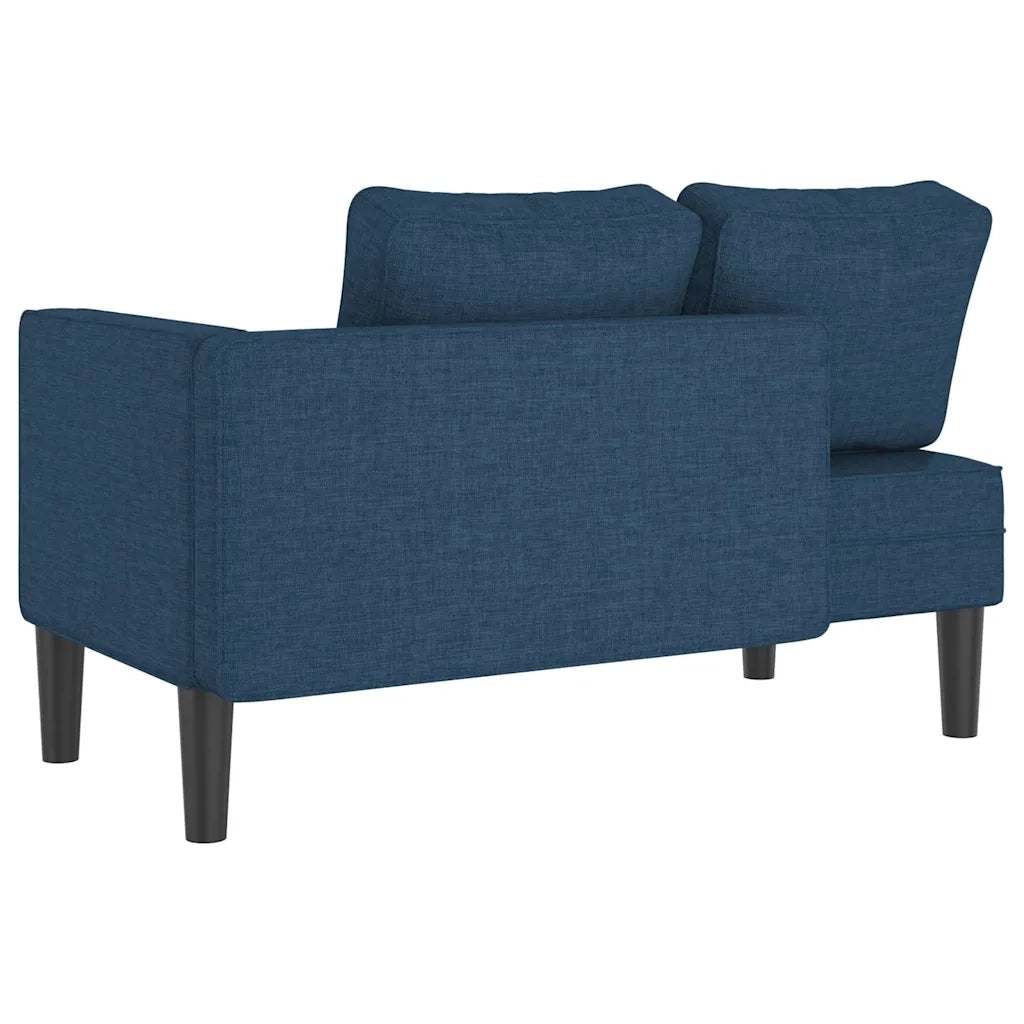 Chaise Longue con Cuscini Blu in Tessuto CFW8611052