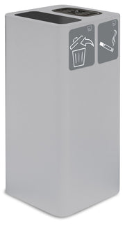 Pattumiera Per Raccolta Rifiuti 38x38xh80 cm In Acciaio Verniciato con Coperchio Basculante Bianco