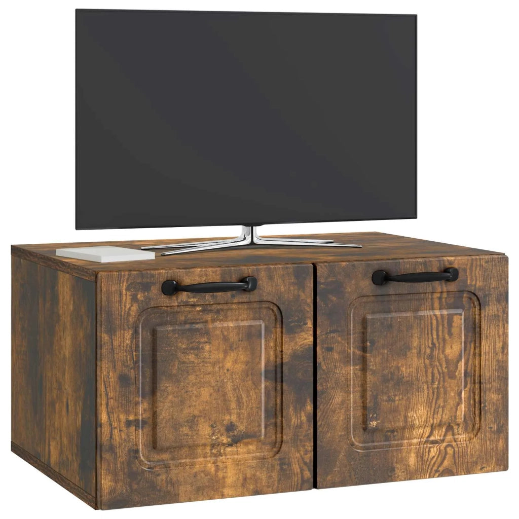 Mobile Porta TV da Muro Rovere Fumo 59,5 x 41 x 30 cm 899360