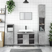 Armadietto da Bagno Grigio Cemento 80x33x60cm Legno Multistrato 831632