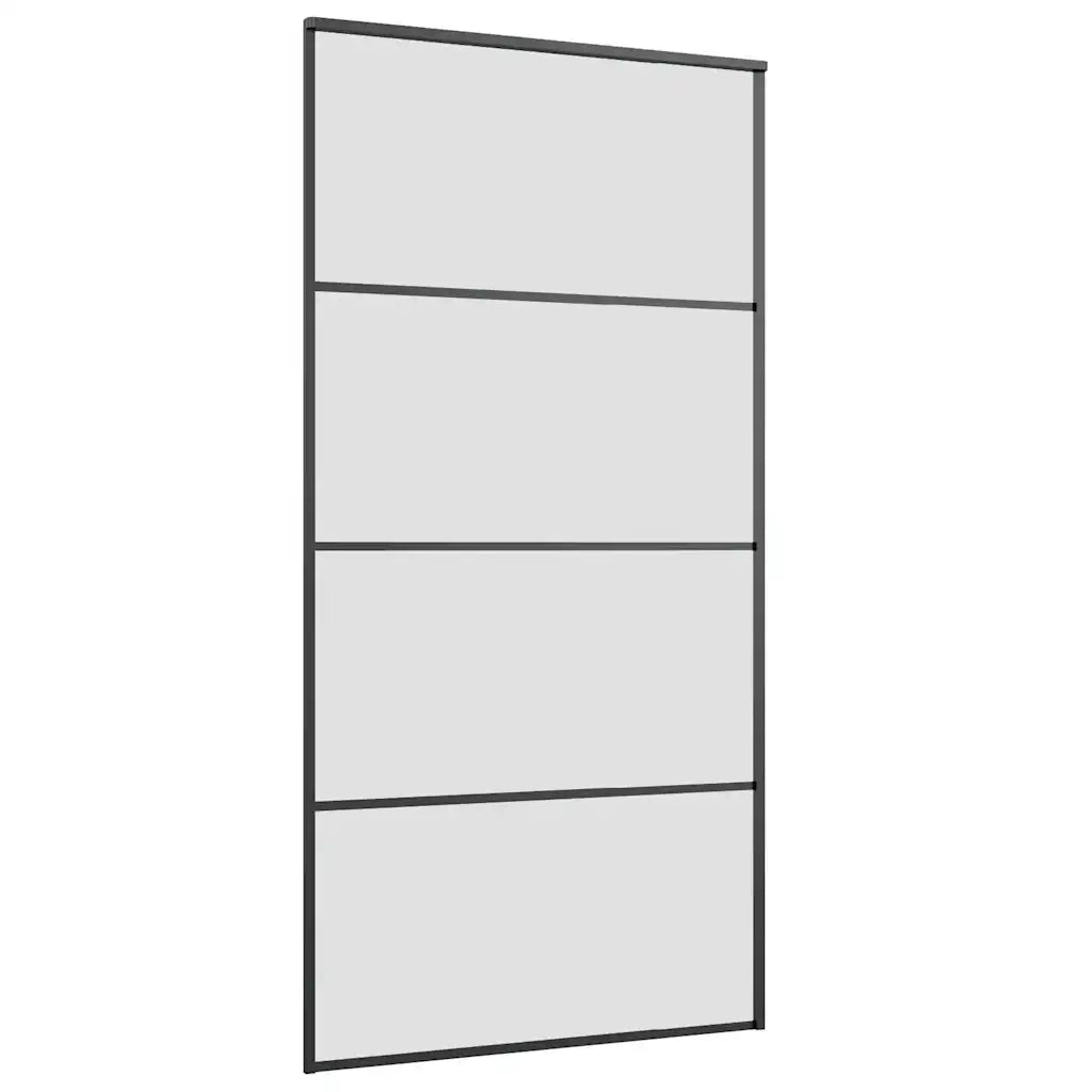 Porta Scorrevole con Ferramenta Nera 102,5x205 cm in Vetro ESG
