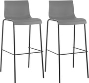 Set di 2 sgabelli da bar Hoover con struttura a 4 piedi in plastica nera 3