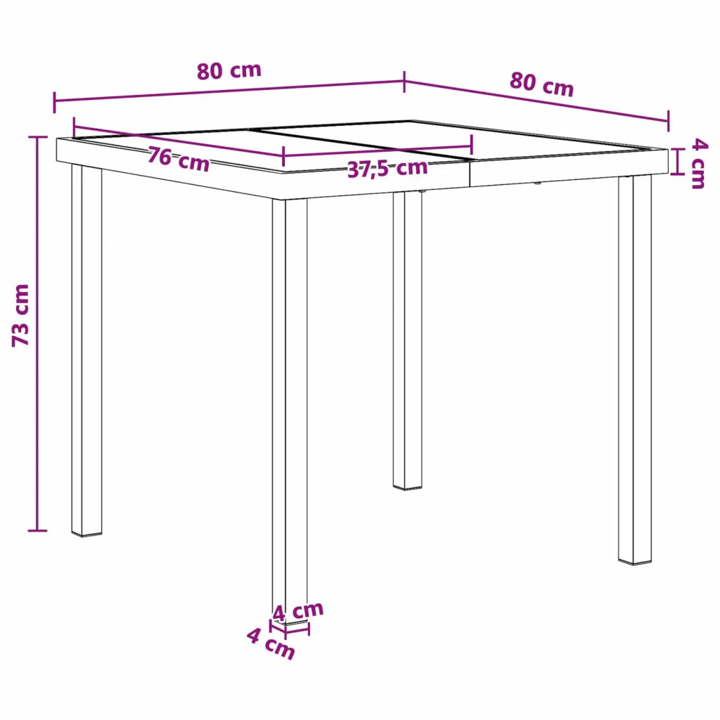Set da Pranzo per Giardino 5 pcs Nero e antracite