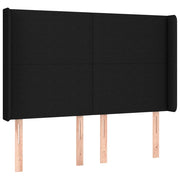 Testiera | Testata ad Orecchio Nera 147x16x118/128 cm in Tessuto
