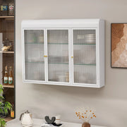 Armadietto a Muro con Ante in Vetro ¨C MINIMAL ¨C Bianco, 3 Ante