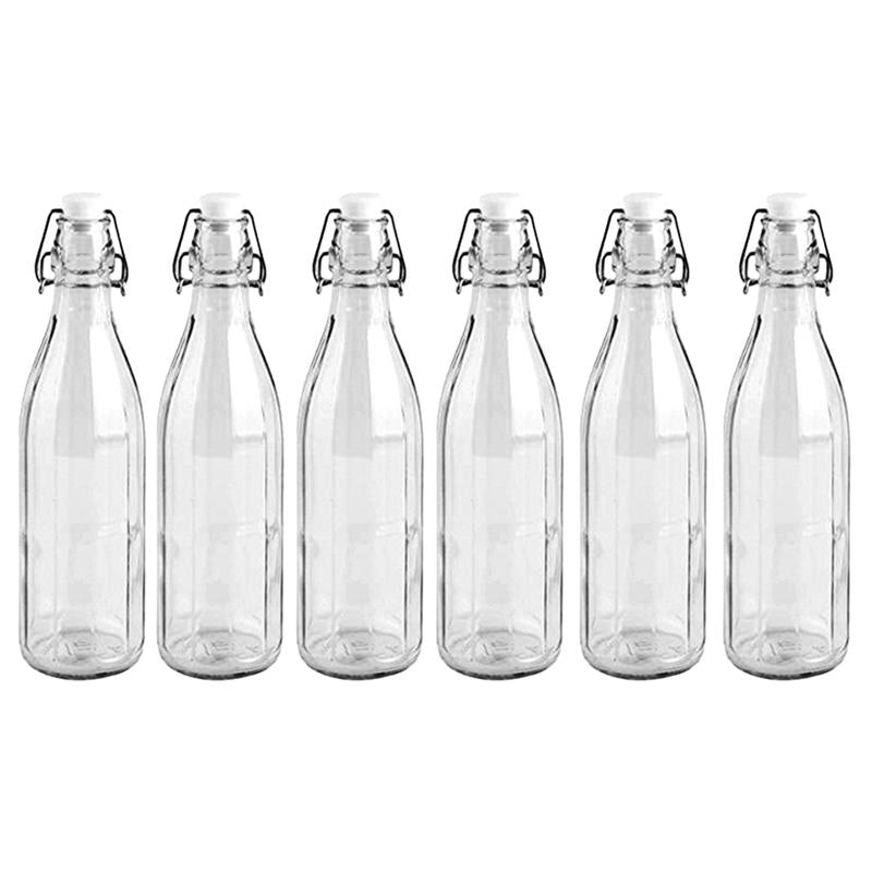 SET 6 BOTTIGLIE MILLY 500 ML IN VETRO CON TAPPO A CHIUSURA ERMETICA CERVE VINTAGE