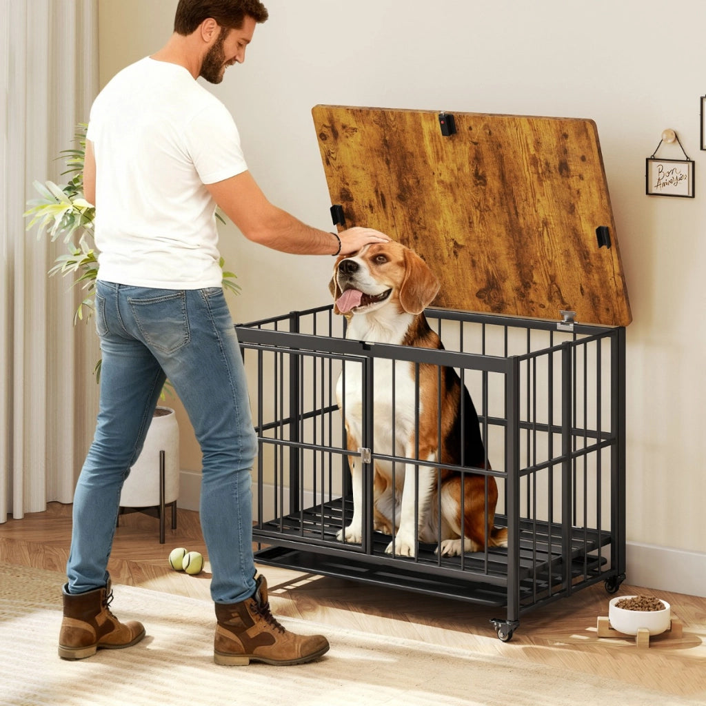 Cuccia pieghevole per cani con vassoio rimovibile per razze piccole, Cuccia per animali da interno tavolino decorativo-Casette e lettini