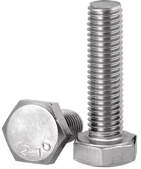 Viti a 5 gomiti in acciaio inossidabile - Filettatura completa - Viti a 5 gomiti esterne - M14 x 110 mm - Elemento di fissaggio - 1 pezzo - Viti a filo per macchina