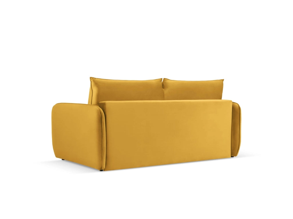 Cosmopolitan Design - Divano convertibile "Vienna" 2 posti in velluto giallo 