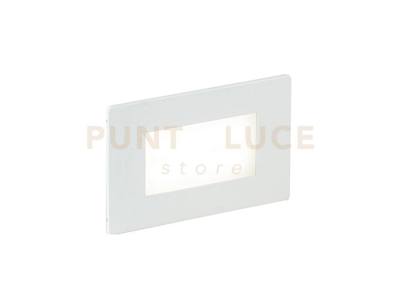 SEGNAPASSI LED A INCASSO BOLT BIANCO E NIKEL 3W 200LM 4000K IP65 BATTERIA DI EMERGENZA 3H-150LM 10,7X3