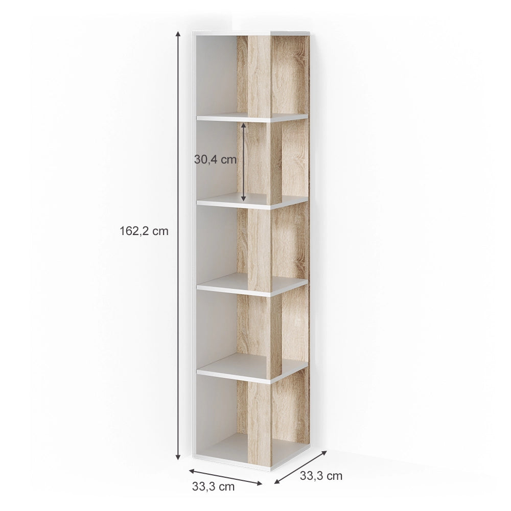 Vicco Scaffale angolare Sonoma 33.3 x 162.2 cm